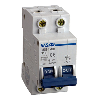 Автоматический выключатель 2P 50A 3SB1-63 SASSIN - Электрика, НВА - Модульное оборудование - Автоматические выключатели - Магазин электроприборов Точка Фокуса